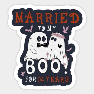 Funny 4th Wedding Anniversary October 4th Anniversary Sticker